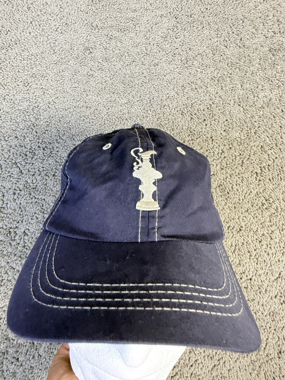 America's Cup Hat Cap Strap Back Mens One Size Blue Cotton Twill Nautical